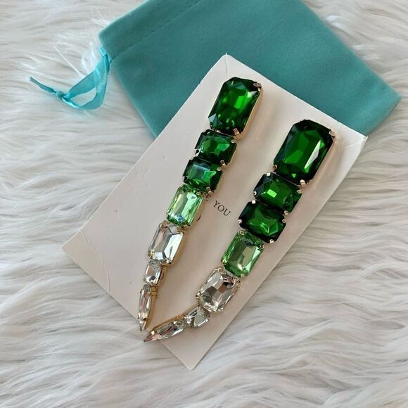 New Fashion  Shiny Rhinestone Long Earrings - Picture 4 of 13